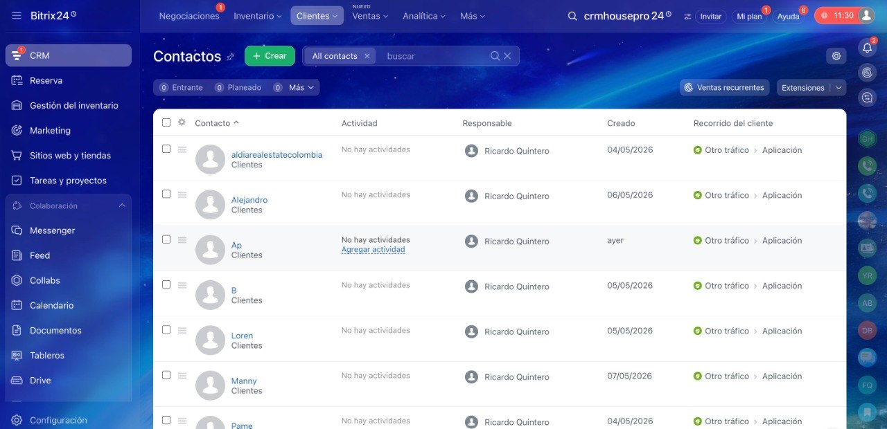 CRM Bitrix24 para gestión profesional de clientes
