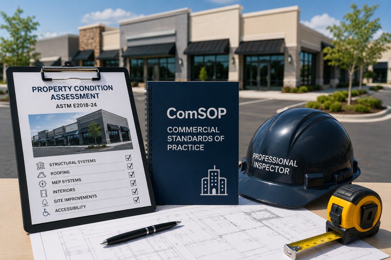 Inspección comercial bajo ASTM E2018-24 y ComSOP